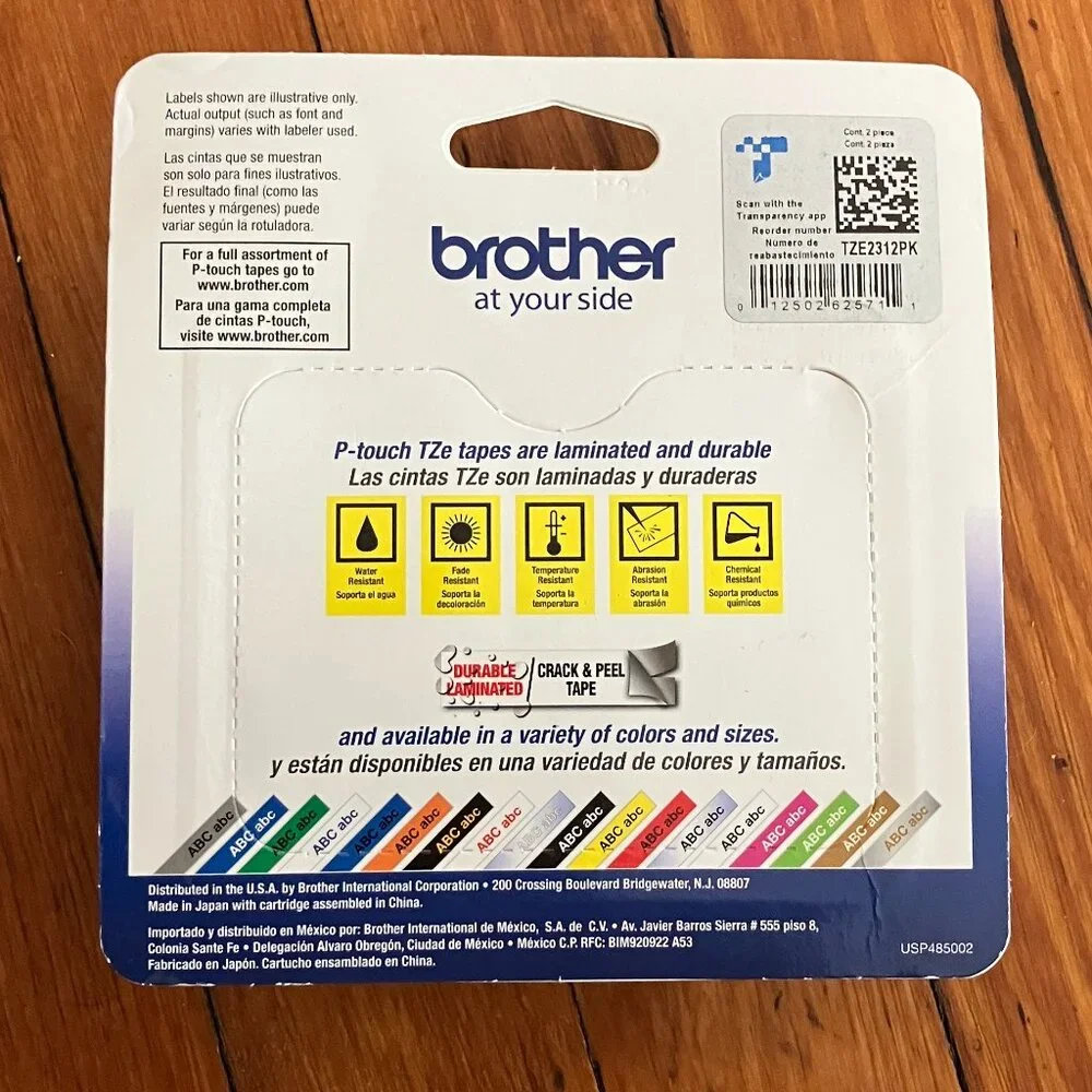 ✨ Brother P-Touch TZe-2312PK Laminated Label Tape Value Pack (2-Rolls) ✨